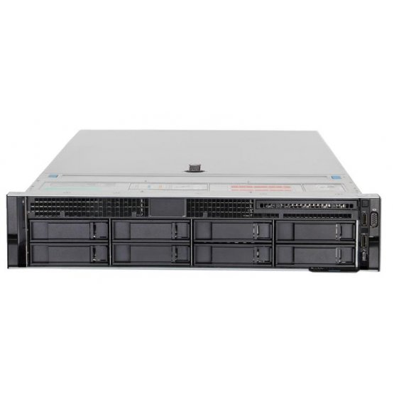 Сервер Dell EMC R740, 8LFF, no CPU, no RAM, no HDD, PERC H750, 2x1GbE + 2x10GbE BT, iDRAC9Ent, RPS 750W, 3Yr